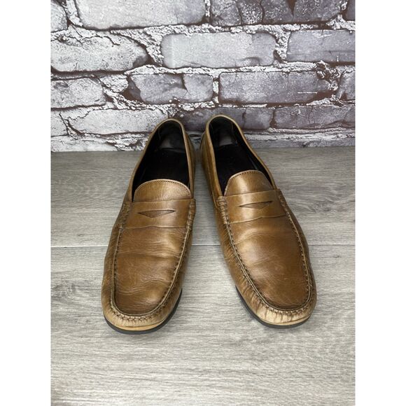 To Boot New York Brown Leather Penny Loafer Driving Shoes Men’s Sz 10.5D US/44EU - Picture 9 of 16
